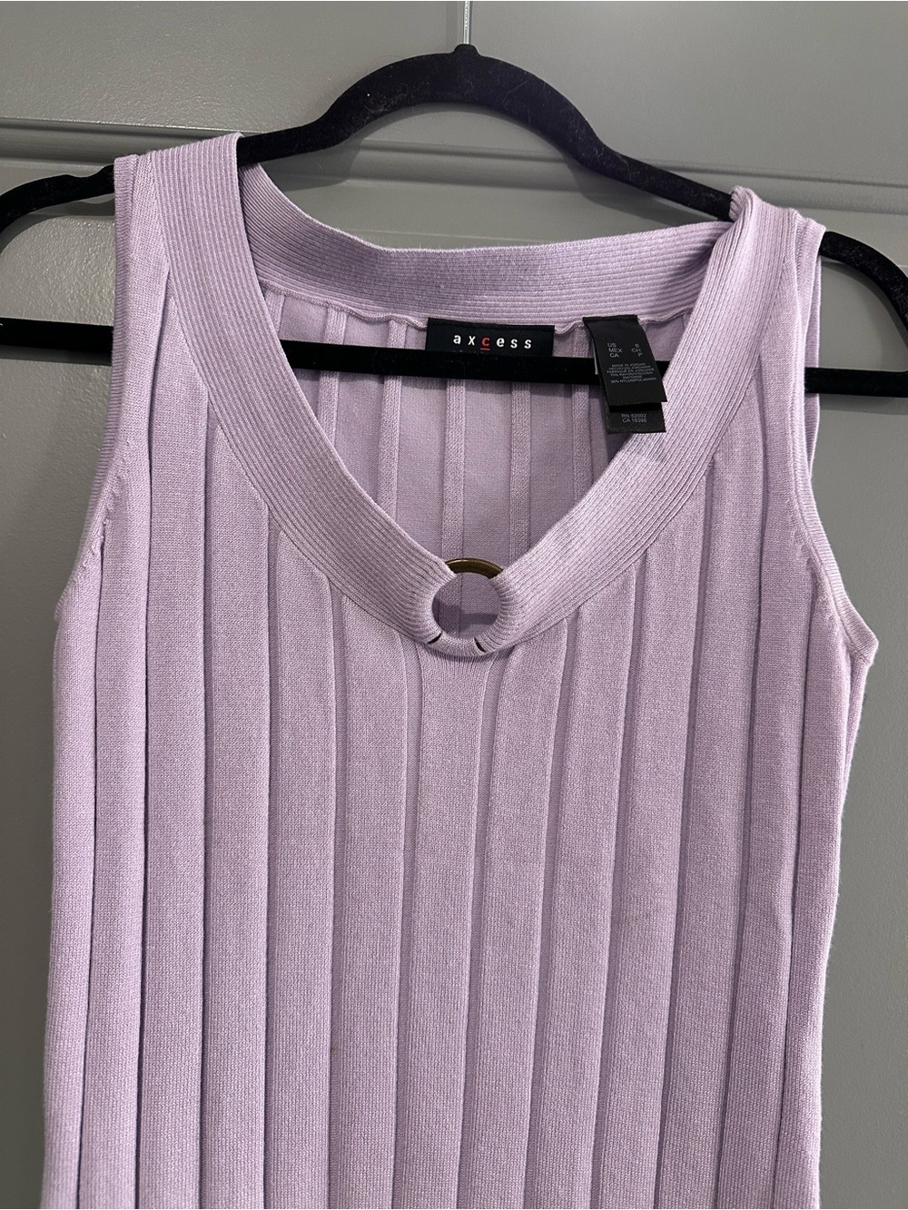 Axcess Lavender Ribbed Tank with Ring Detail - Picture 2 of 4